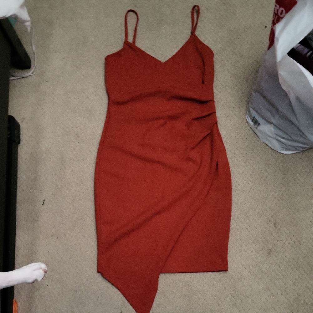 Papermoon Asymmetrical Rust Dress